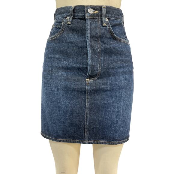 Citizens Of Humanity 'Etta' Blue Cotton Pencil Skirt Size 24 - Picture 2 of 5